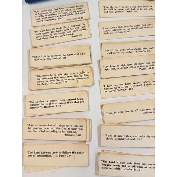 Vintage Precious Promises Bible Scripture Verses Card Set Mini Travel Size Inspi - Picture 5 of 14